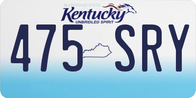 KY license plate 475SRY