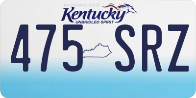KY license plate 475SRZ