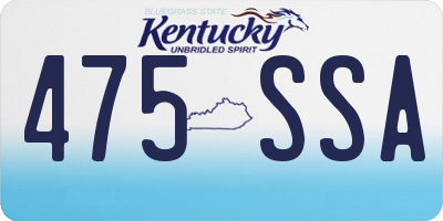 KY license plate 475SSA