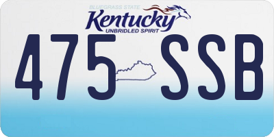 KY license plate 475SSB