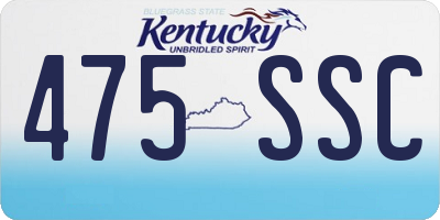 KY license plate 475SSC