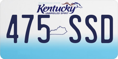 KY license plate 475SSD