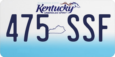 KY license plate 475SSF