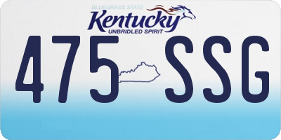 KY license plate 475SSG
