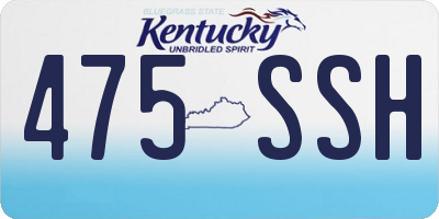 KY license plate 475SSH