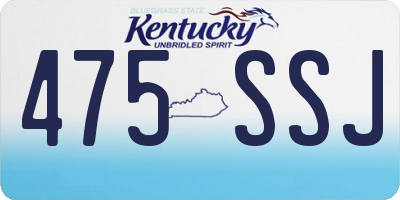 KY license plate 475SSJ