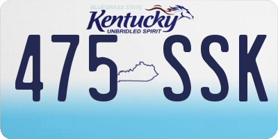 KY license plate 475SSK