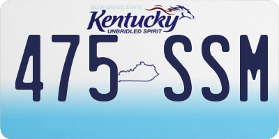 KY license plate 475SSM