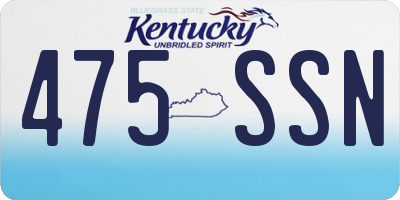 KY license plate 475SSN