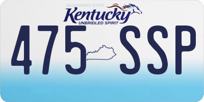 KY license plate 475SSP