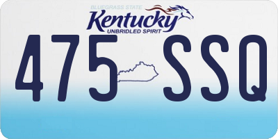 KY license plate 475SSQ