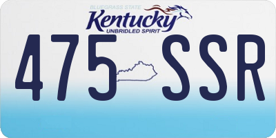 KY license plate 475SSR