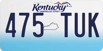 KY license plate 475TUK