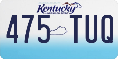 KY license plate 475TUQ