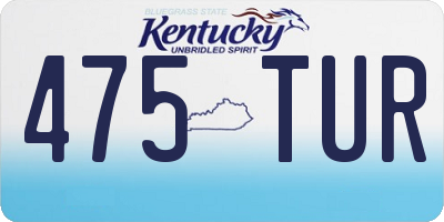 KY license plate 475TUR