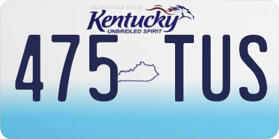 KY license plate 475TUS