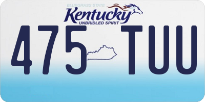 KY license plate 475TUU