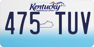 KY license plate 475TUV