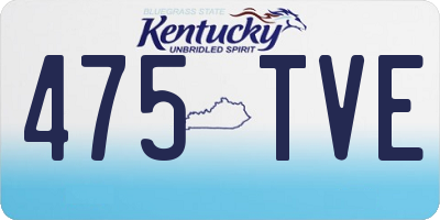 KY license plate 475TVE