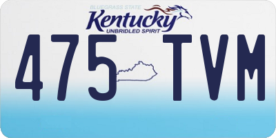 KY license plate 475TVM