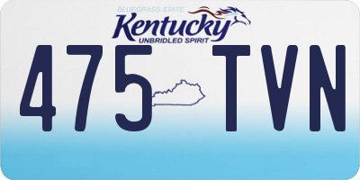 KY license plate 475TVN