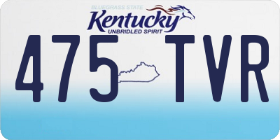 KY license plate 475TVR