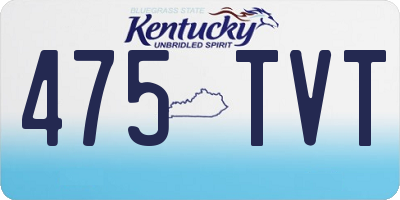 KY license plate 475TVT