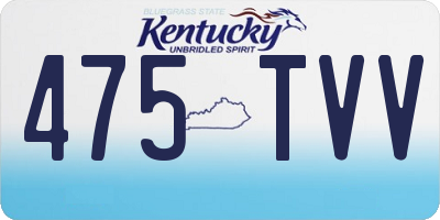 KY license plate 475TVV