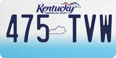 KY license plate 475TVW