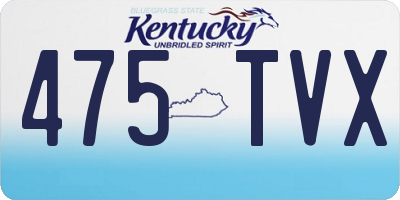 KY license plate 475TVX