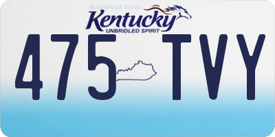 KY license plate 475TVY