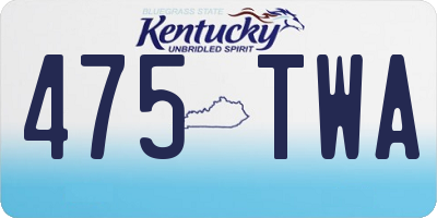 KY license plate 475TWA