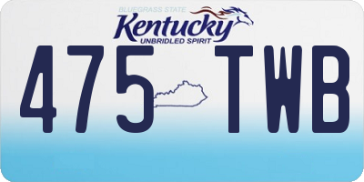 KY license plate 475TWB