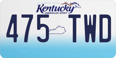 KY license plate 475TWD