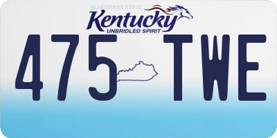 KY license plate 475TWE
