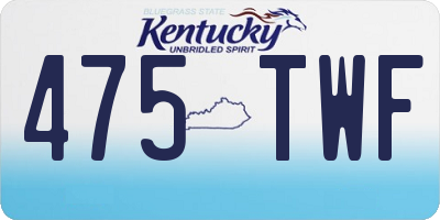 KY license plate 475TWF