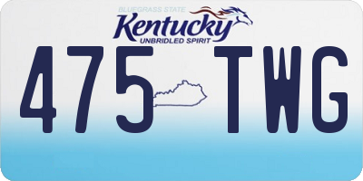 KY license plate 475TWG
