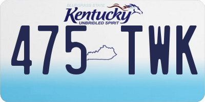 KY license plate 475TWK