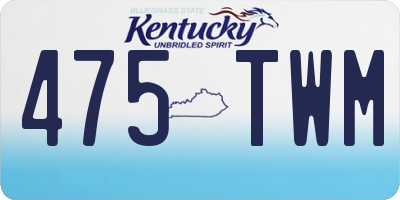 KY license plate 475TWM