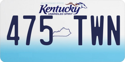 KY license plate 475TWN
