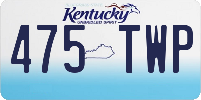 KY license plate 475TWP