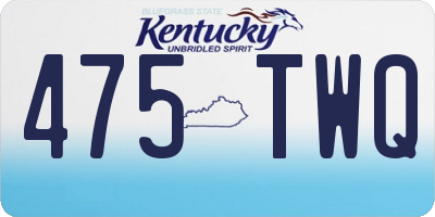 KY license plate 475TWQ