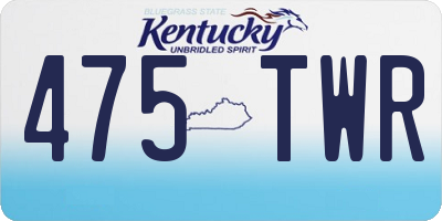 KY license plate 475TWR