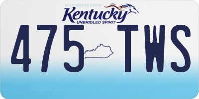 KY license plate 475TWS