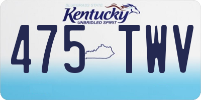 KY license plate 475TWV