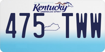 KY license plate 475TWW