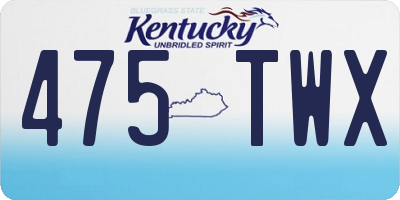 KY license plate 475TWX