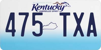 KY license plate 475TXA