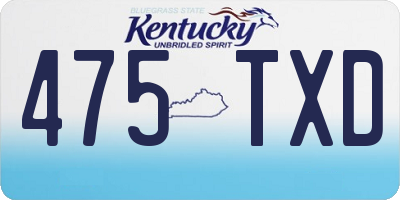 KY license plate 475TXD