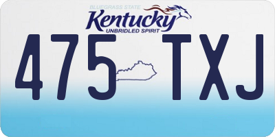 KY license plate 475TXJ